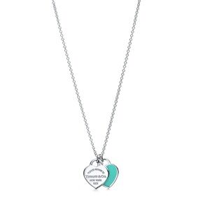 Tiffany Blue Double Heart Tag Pendant NWOT